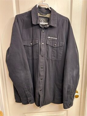 Volcom Men's Black Snap-Front Shirt Jacket